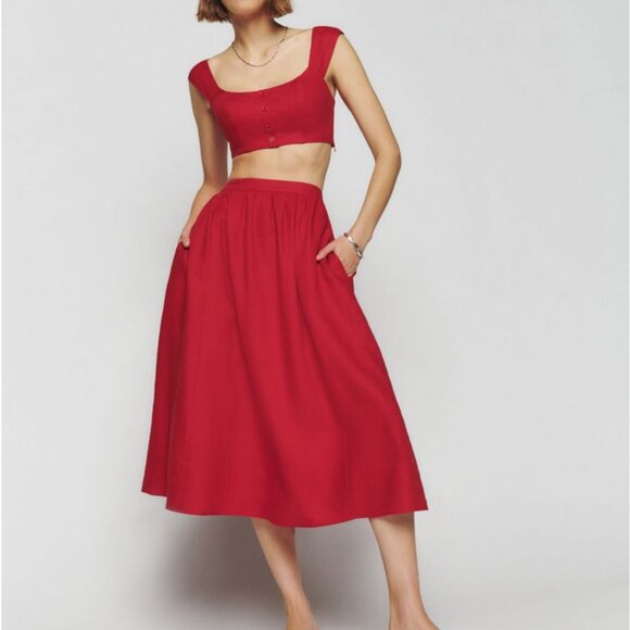 Reformation Scarlet Two-Piece Midi Dress - Picture 4 of 13